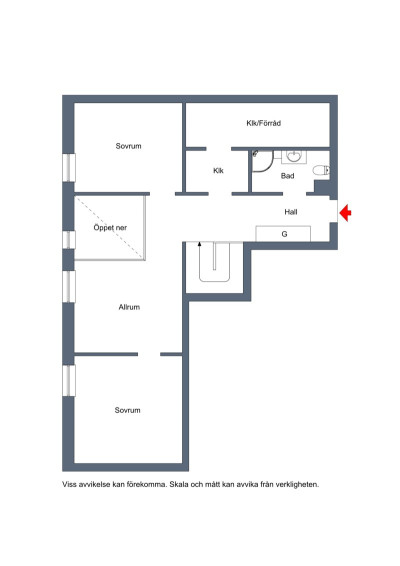 Övre plan Östermalmsgatan 36A