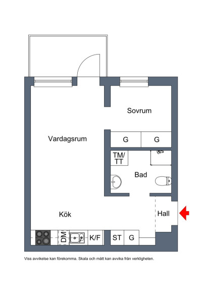 Planritning Mariehemsvägen 43F