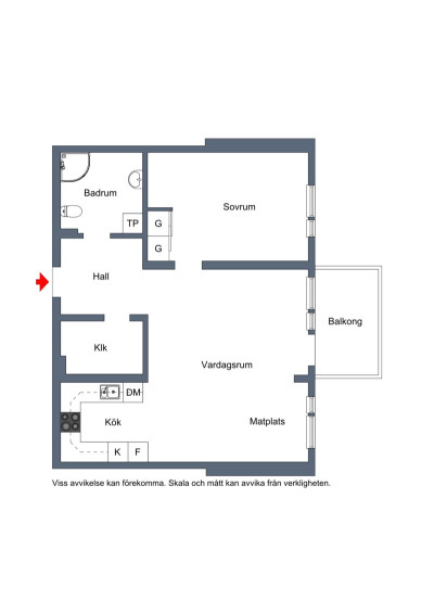 Planlösning Mariehemsvägen 134