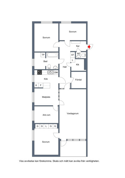 Planritning Mariehemsvägen 11G