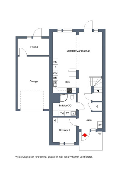 Entré plan Polstjärnegatan 38A