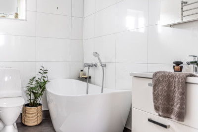 Badrum uppe Polstjärnegatan 38A