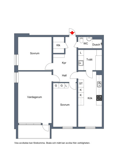 Planritning Mariehemsvägen 31A