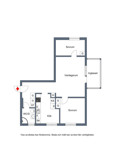 Planlösning Nipvägen 3