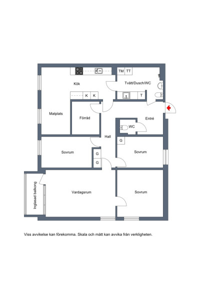 Planritning Mariehemsvägen 33A