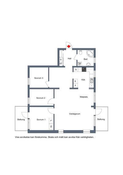 Planritning Mariehemsvägen 122