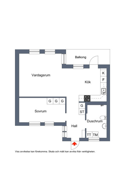 Planlösning Sjöråvägen 8E